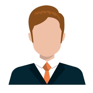 Executive işadamı profil izole simgesi.