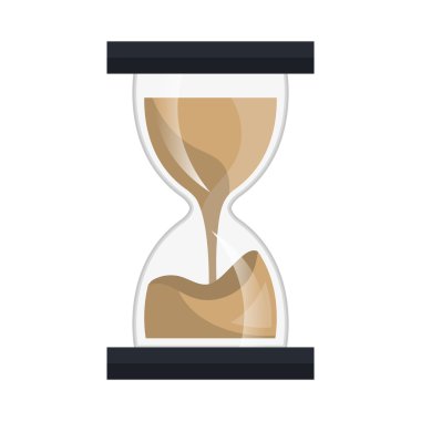 Zaman ve masa saati izole düz simgesi.