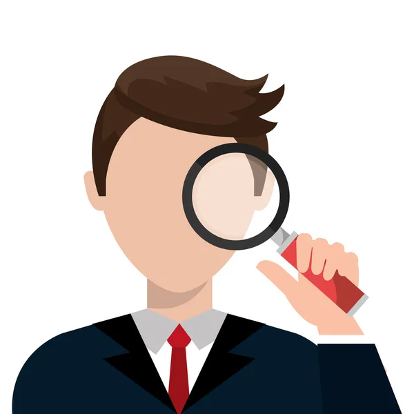 Executive businessman profile isolated icon. — Stock Vector