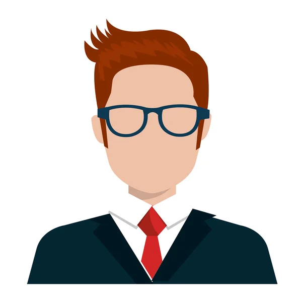 Executive üzletember profil elszigetelt ikon. — Stock Vector