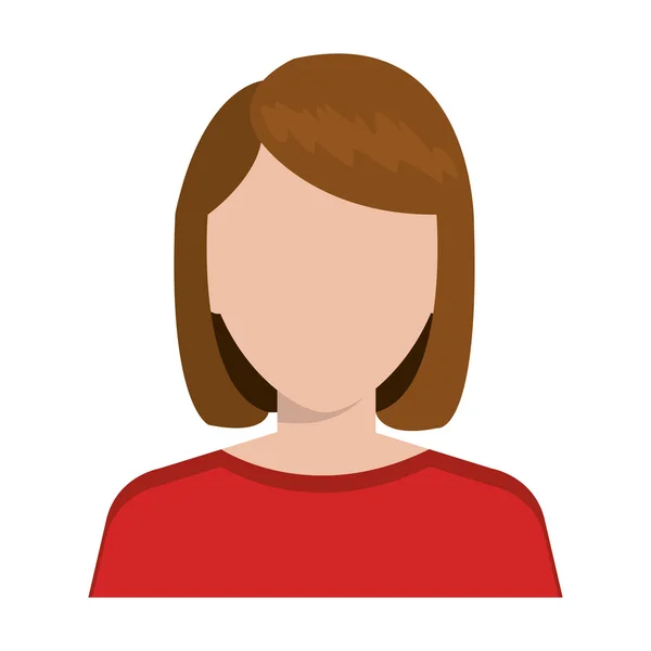 Joven icono de perfil de mujer ejecutiva . — Vector de stock