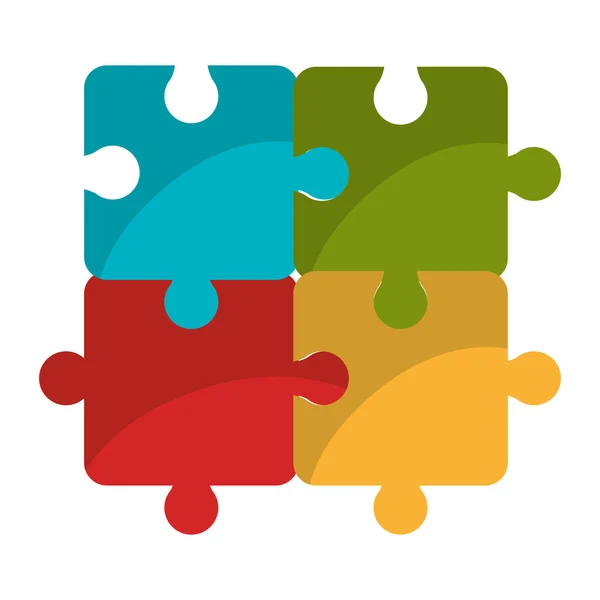 Puzzle pièce isolée icône plate . — Image vectorielle