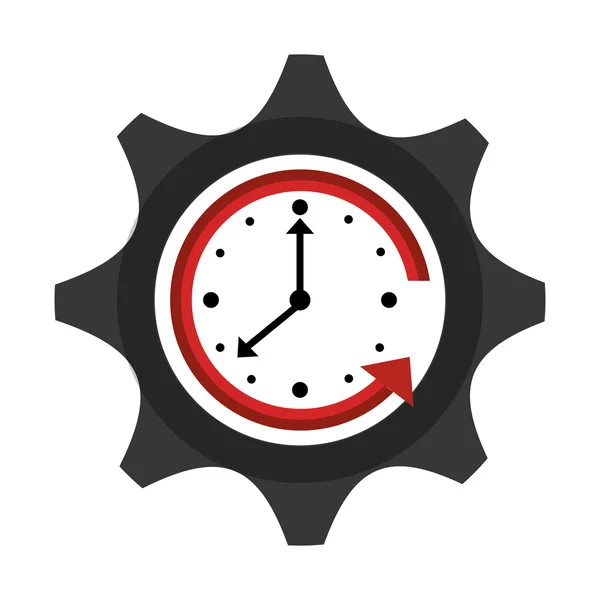 Tiempo y reloj aislado icono plano . — Archivo Imágenes Vectoriales