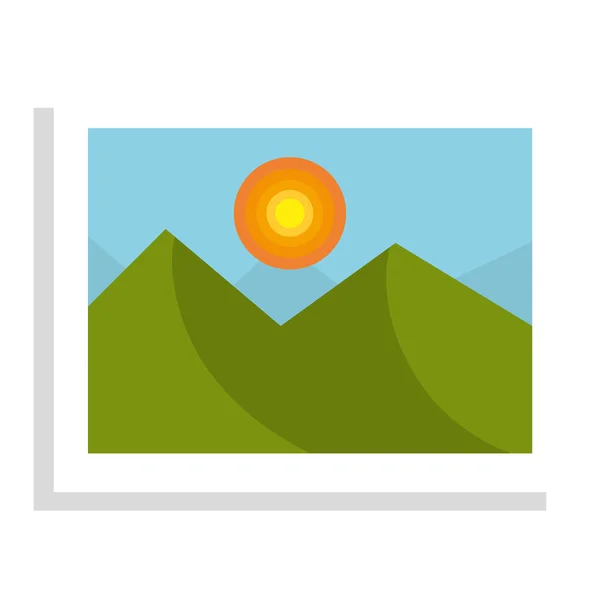 Beautiful landscape in a picture, isolated icon. — Stock Vector