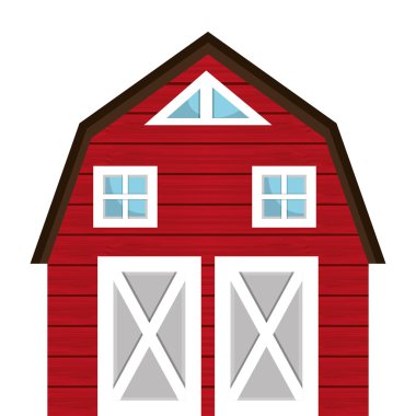 Çiftlik barn bina izole simgesi.