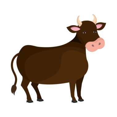 Boğa hayvan çiftliği çizgi film simgesi.