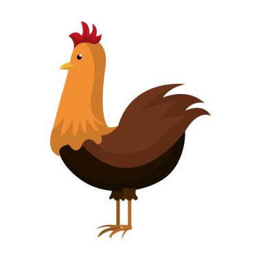 Tavuk çiftliği hayvan çizgi film simgesi.