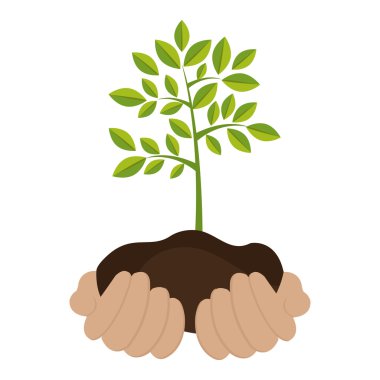 Ekoloji ve doğa grafik tasarım simgesi.