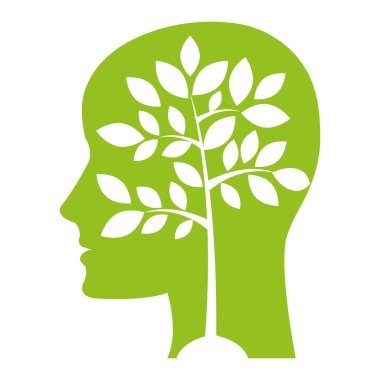 Ekoloji ve doğa grafik tasarım simgesi.