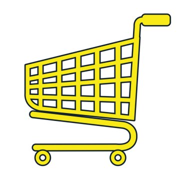 Alışveriş öğeleri izole düz simgesi.