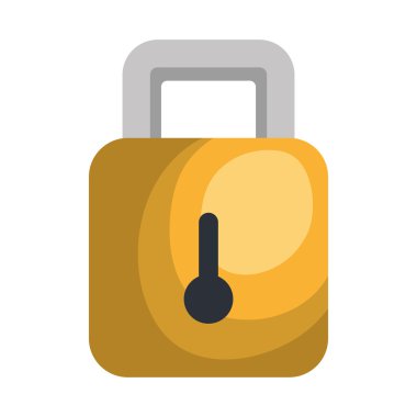 Güvenlik asma kilit izole düz simgesi.