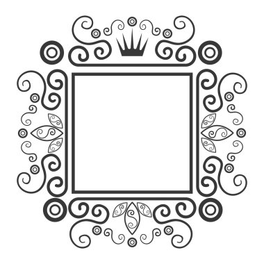 Viktorya dönemi süsleme grafik tasarım, vektör çizim.