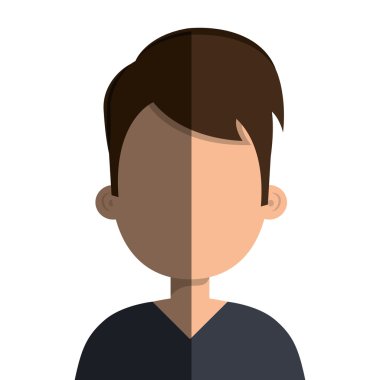 Genç erkek profil, vektör çizim.