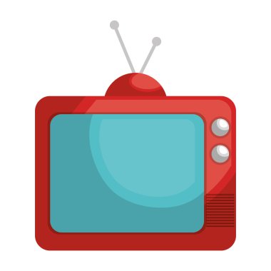 Retro televizyon izole düz simgesi.