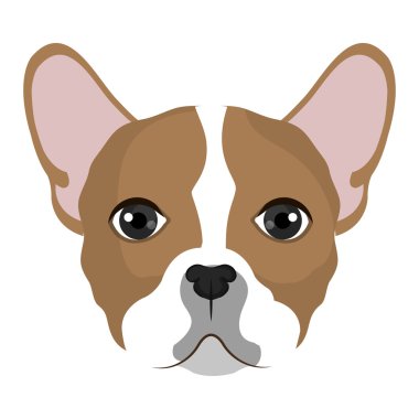 Köpek çizgi film yüz, vektör çizim.