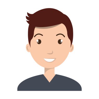 Genç erkek portları çizgi film izole simgesi