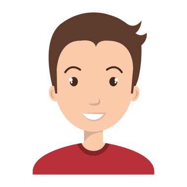 Genç erkek portları çizgi film izole simgesi