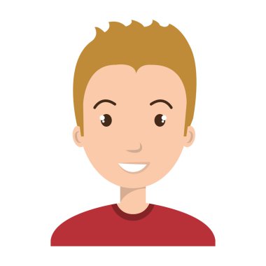 Genç erkek portları çizgi film izole simgesi