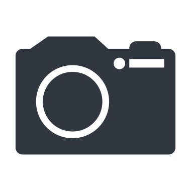 Vintage kamera izole düz simgesi.