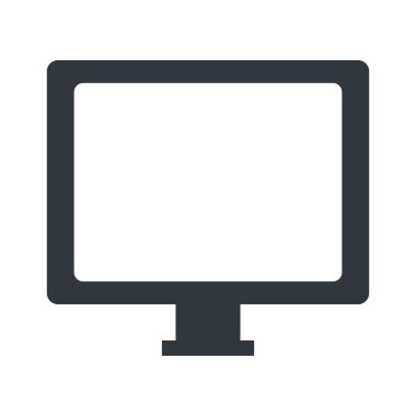 Teknoloji bilgisayar monitör izole düz simgesini.