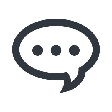 Kabarcık sohbet izole düz simgesi, vektör çizim.