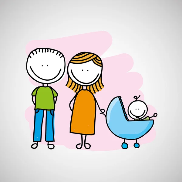 Lovely family icon — Stock Vector