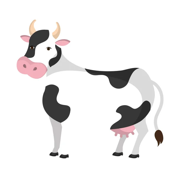 Cow colorful animal cartoon icon. — Stock Vector