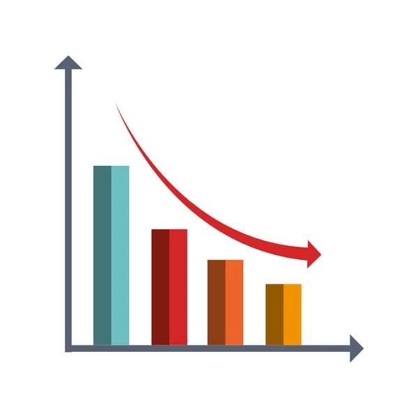 Icône statistique graphique du financement des entreprises . — Image vectorielle