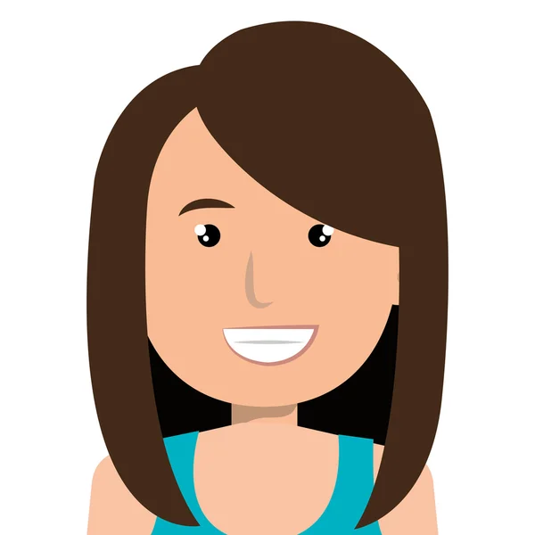 Joven y hermosa mujer aislado icono colorido . — Vector de stock