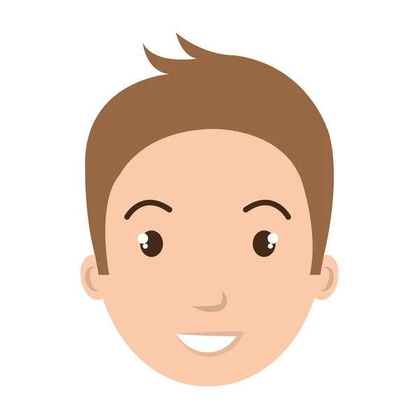 Jeune homme profille dessin animé icône isolée — Image vectorielle