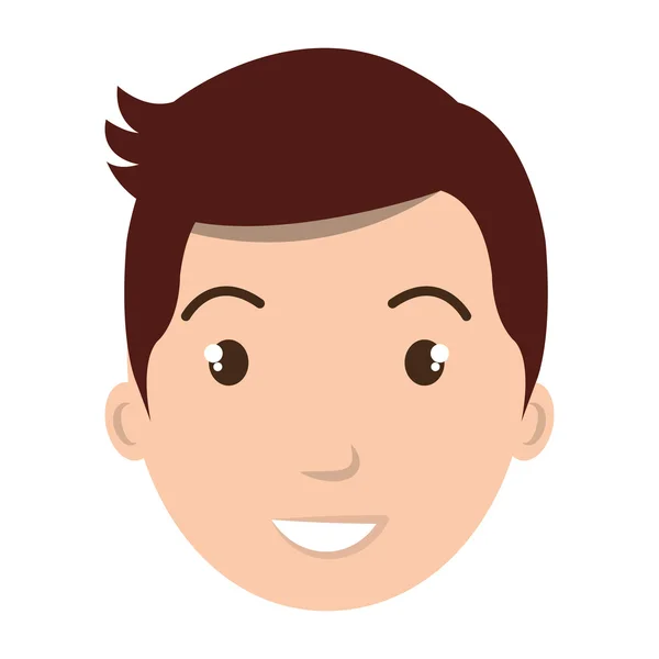Jovem perfil masculino desenho animado ícone isolado — Vetor de Stock
