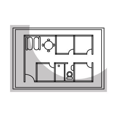 Mimari planları grafiği tasarım simgesi.