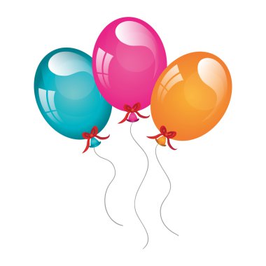 Renkli hava balon izole simgesi.