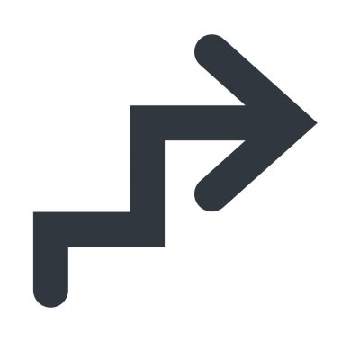 Ok izole düz simgesi, vektör çizim.