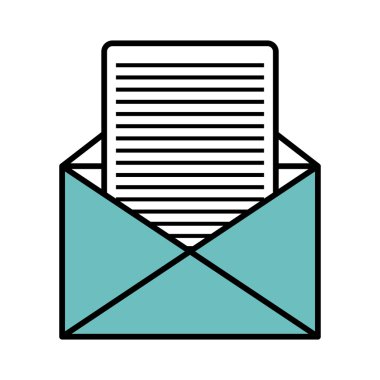 E-posta veya e-posta izole düz simgesi.