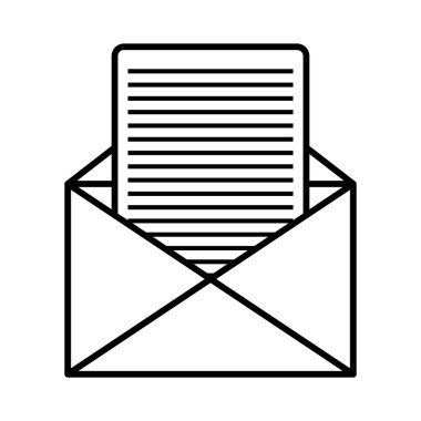 E-posta veya e-posta izole düz simgesi.