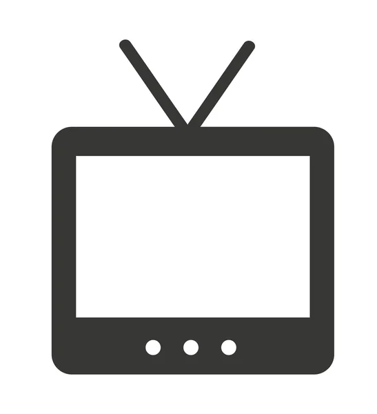 Старый телевизор изолированный дизайн иконки — стоковый вектор
