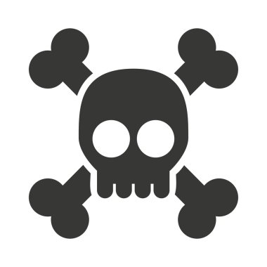 Uyarı kafatası izole simgesi