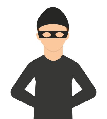 hırsız karakter simgesi tasarım izole