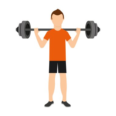 adam ağırlık kaldırıyordu izole simgesi