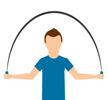 adam ip atlama izole simgesi