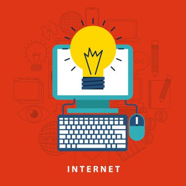 Internet medya simgesi. Teknoloji tasarımı. Vektör grafiği