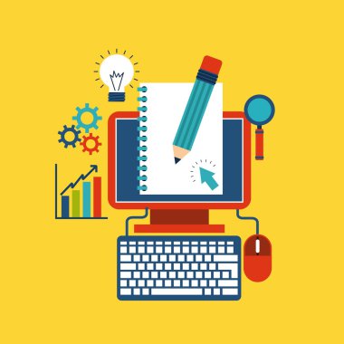 Internet medya simgesi. Teknoloji tasarımı. Vektör grafiği