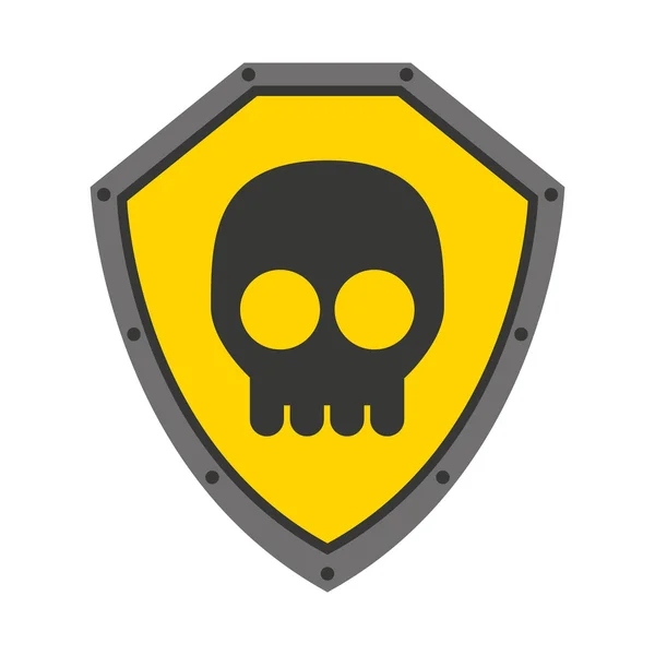 Escudo de segurança com design de ícone isolado do crânio —  Vetores de Stock