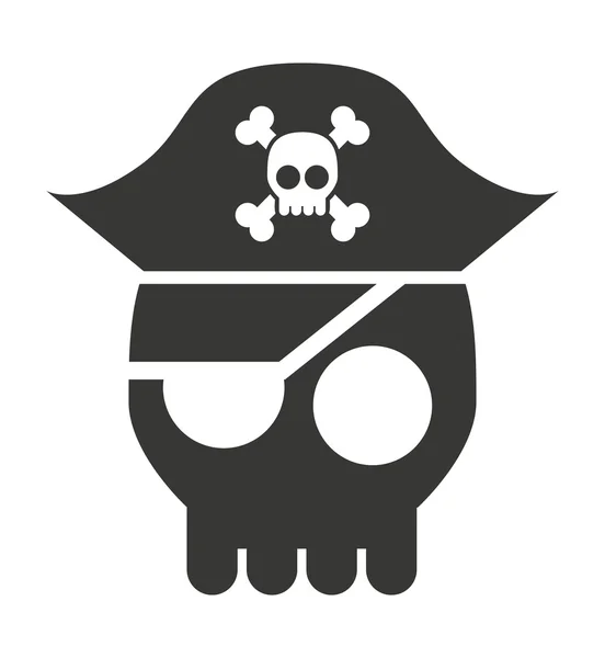 Design de ícone isolado crânio pirata —  Vetores de Stock