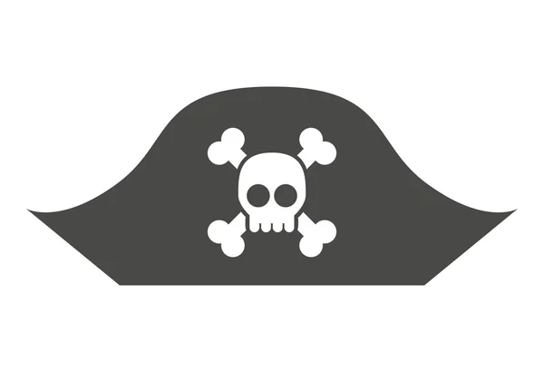 Cráneo de alerta en sombrero pirata diseño icono aislado — Vector de stock