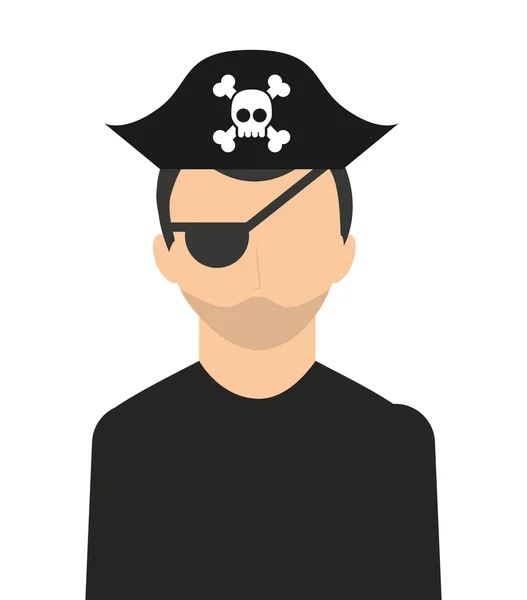 Design de ícone de personagem pirata isolado —  Vetores de Stock
