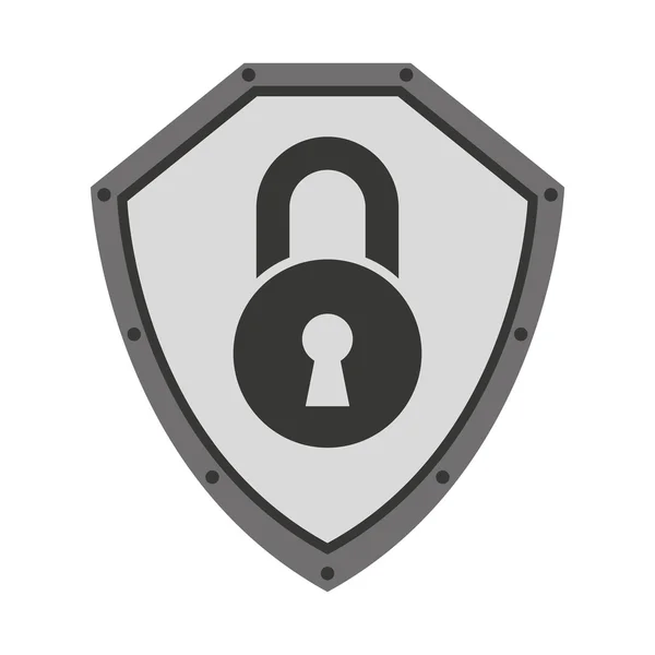 Security shield med hänglås isolerade ikon design — Stock vektor