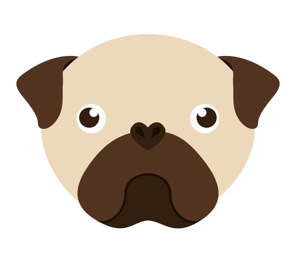 Carino cane testa isolato icona design — Vettoriale Stock