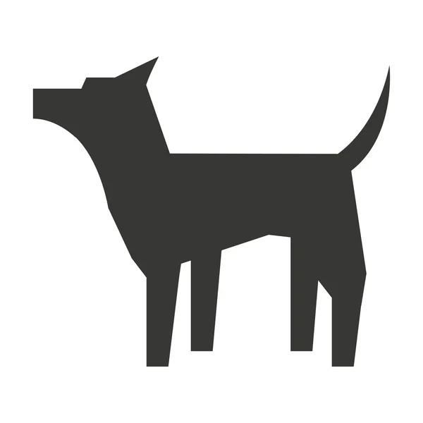 Lindo perro silueta aislado icono de diseño — Vector de stock